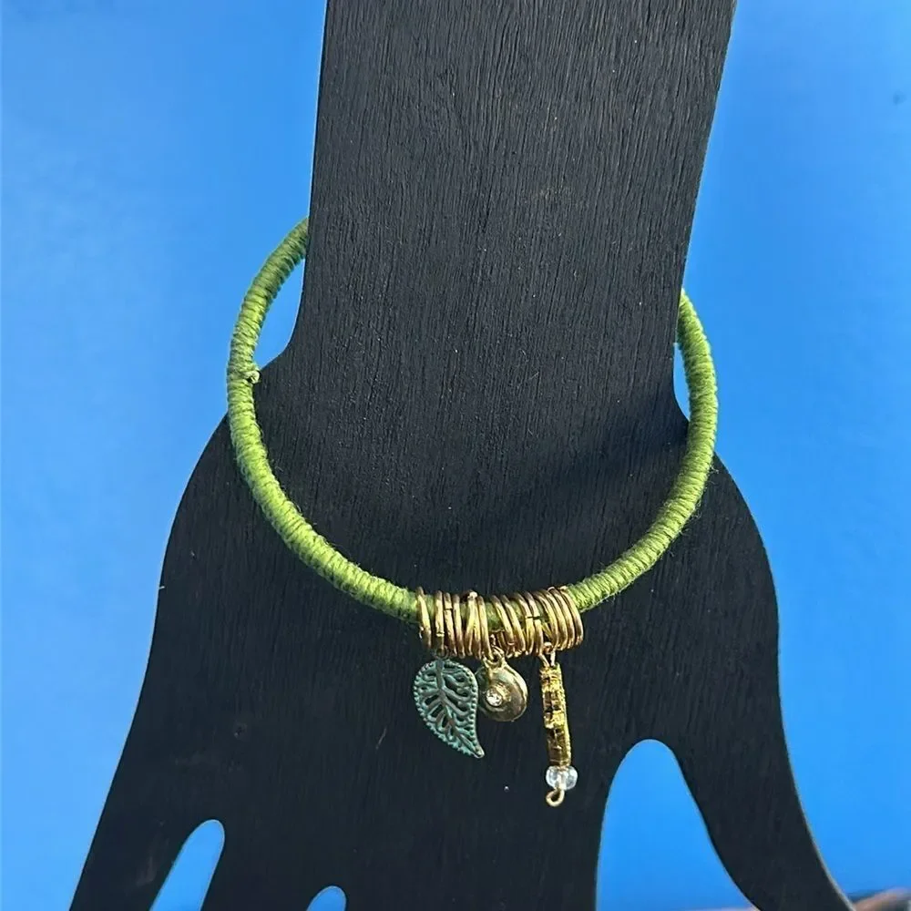 Boho Chic Handwrapped Bangle Bracelet Set of 3 Bohemian Jewelry Gift